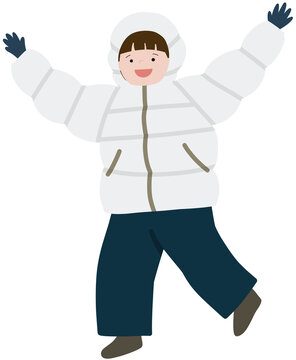 Child Character in Winter Clothing Outdoor Activities Cold Weather Lifestyle Illustration