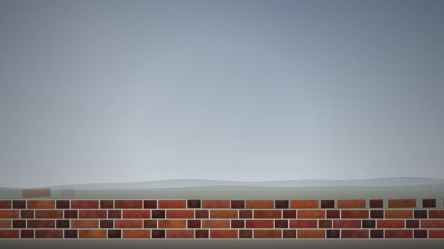Brick Wall Building Course by Course Construction Animation