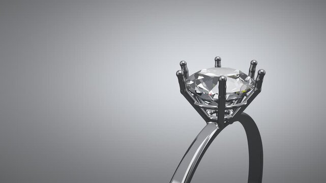 Diamond Solitaire Ring Prongs Closing Around Gemstone Animation