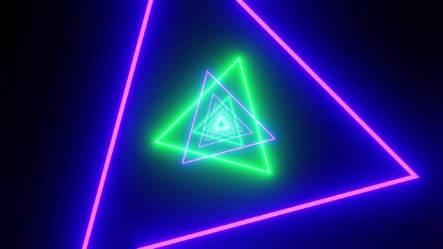 Purple with green rotated triangles VJ loop seamless show background