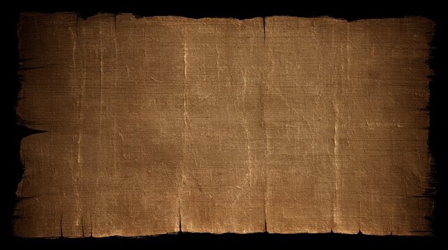 Antique Parchment Paper Texture Background with Ragged Edges and Dark Vignette