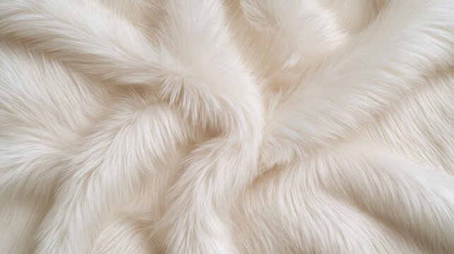 Luxurious Soft White Faux Fur Texture Background with Elegant Folds