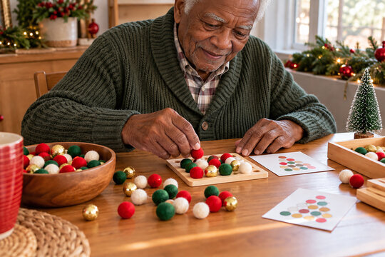 Elderly Man Christmas Activity