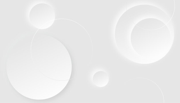 Abstract grey geometric overlapping circle background Neomorphs style. Presentation slide template. Vector circles design Object web Round shape clean modern poster, banner background Vector