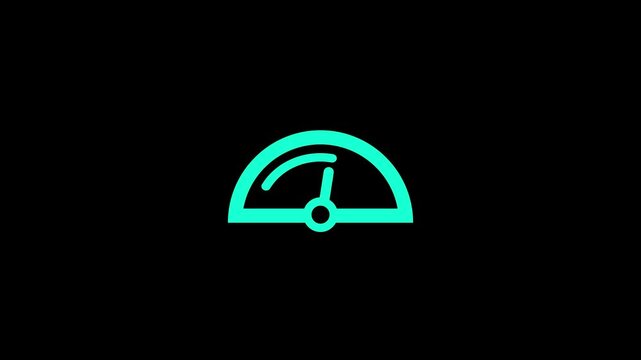 Minimalist animated speedometer icon for digital user interface