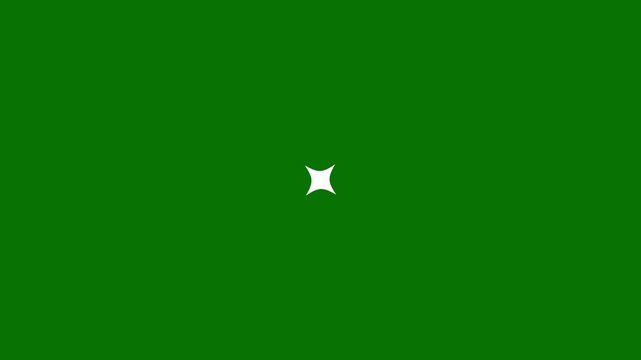 Sparkle twinkle glitter star effect animation in 4k loop white doodle cartoon blinking stars with transparent green alpha background for festive overlays magical shimmer overlay. 4k