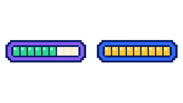 Pixel art energy bar game illustration