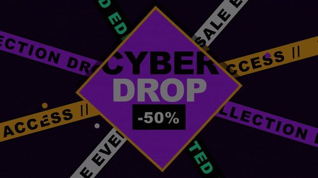 High resolution 4K motion graphic animation featuring a dynamic, criss-crossing lattice of kinetic tickers, a central pulsing diamond viewport, and orbiting geometric elements.