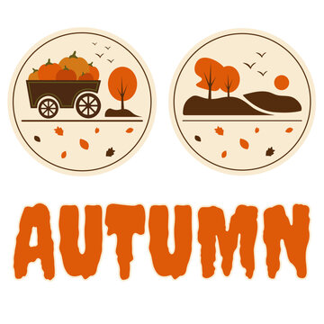 Autumn Harvest Emblems Set
