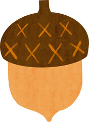 Hand Drawn Acorn Illustration with Rustic Autumn Texture © ZIA