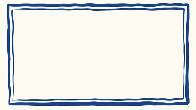 square simple border retro vintage blue frame sketchy line