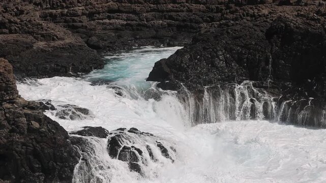 The Blue Eye or Olho Azul at the Island Sal, Cape Verde, Africa