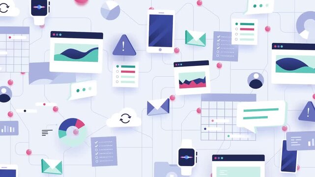 Digital network connections and data communication video footage showcasing cloud computing and modern business technology applications in motion