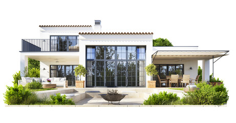 Fototapeta premium Modern house on a transparent background