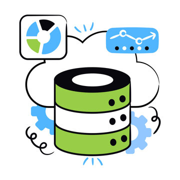 A unique design icon of cloud database management 