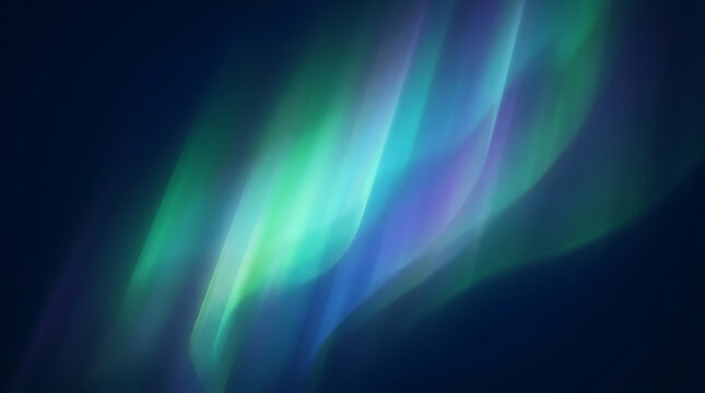 Abstract aurora borealis light field with glowing green and blue