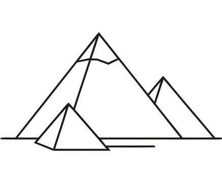 Great Pyramids of Giza Egypt Minimalist Line Art