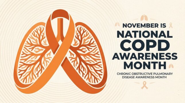 November National COPD Awareness Month illustration with lungs