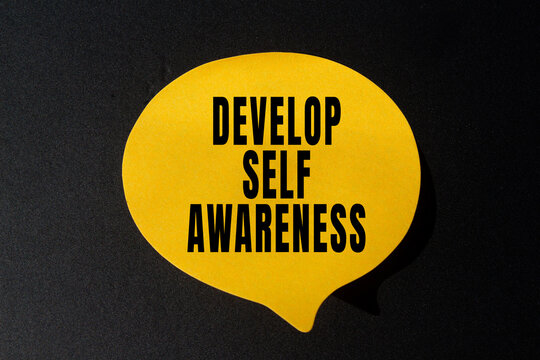 Develop self awareness text concept photo