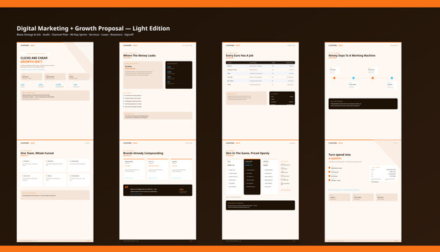 Digital Marketing Growth Agency Proposal Template Performance Vector A4 Layout