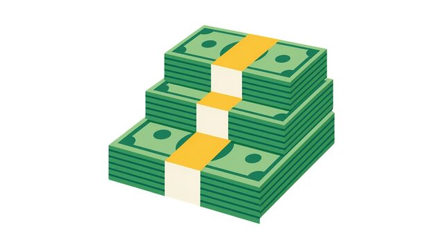 Stacked paper money bundles financial wealth management