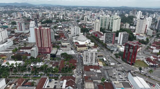 Vista A&eacute;rea da cidade de Joinville, Santa Catarina, Brasil. 