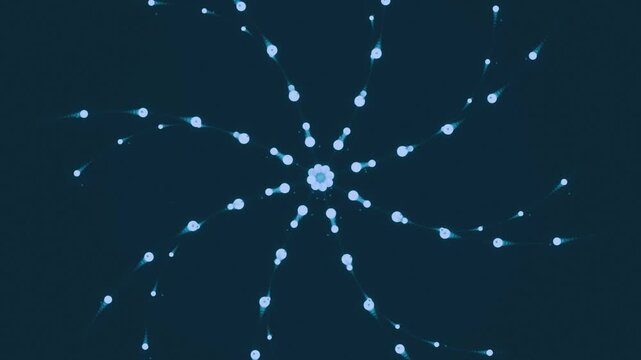 Cinematic video file player interface with dark blue background motion