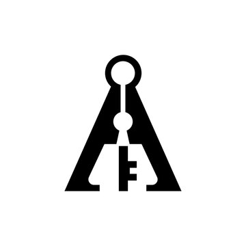 A modern, minimalist monogram logo combining the letter &ldquo;A&rdquo; with a key symbol. This vector is perfect for corporate logos, templates, branding, decoration, t-shirt designs, and business use.