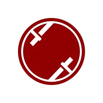 Red circular logo with crossed hammer symbol for industrial or construction branding
