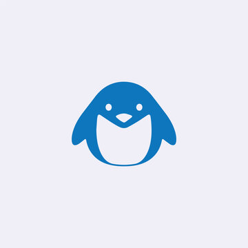 Penguin logo design illustration icon Vector.