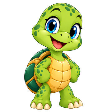 Young turtle 3, isolated on white background