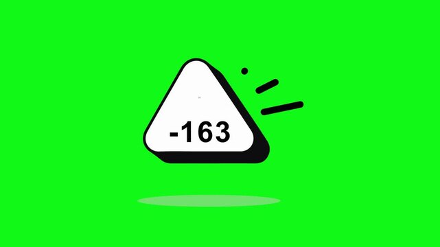 White Triangle with Zero on Green Background
