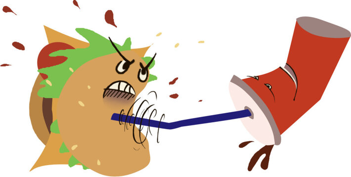 Cartoon Fastfood Hamburger 2/3