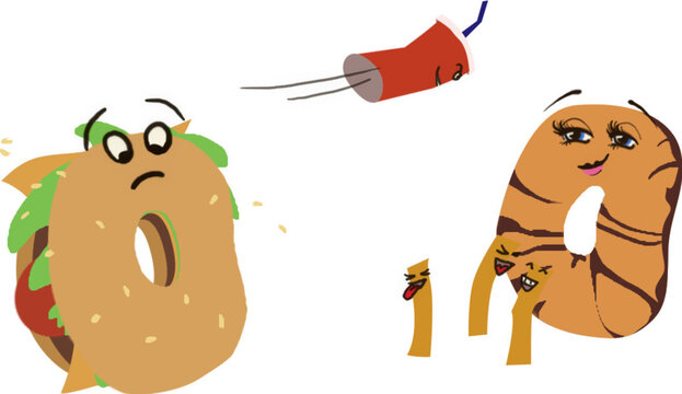 Cartoon Fastfood Hamburger 3/3