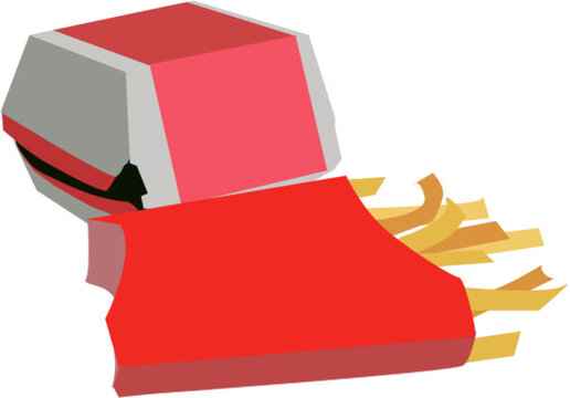 Hamburger et frites de fastfood