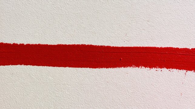 Long red painted underline across a textured surface