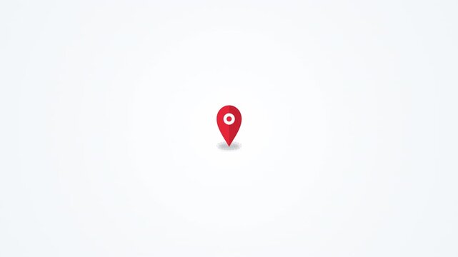 Red localization mark pin with gear icon for navigation settings