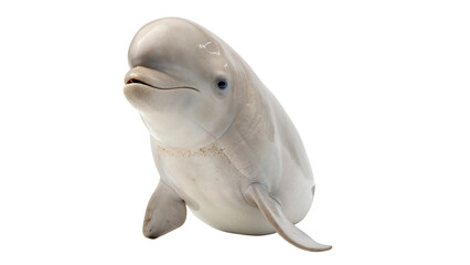 Beluga whale white marine mammal arctic sea creature swimming isolated on transparent background © Thompson-DS