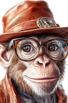 Smiling monkey chimpanzee, gorila, giving a thumbs up with an expressive friendly face; digital illustration for a T-shirt print and decorative use on tote bags, fabric accessories, cushion covers and