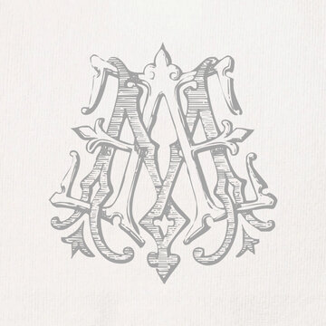 Vintage Monogram EME : Instant Download / Digital FILE