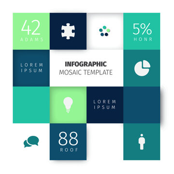 A professional infographic mosaic template featuring colorful squares for data visualization. This infographic mosaic template is perfect for business presentations and reports.