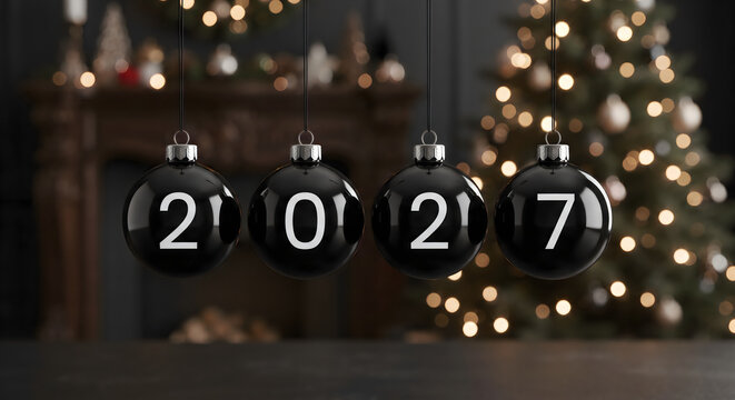Festive countdown display showing years 2010 to 2017