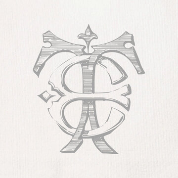 Vintage Monogram TE - ET : Instant Download / Digital FILE