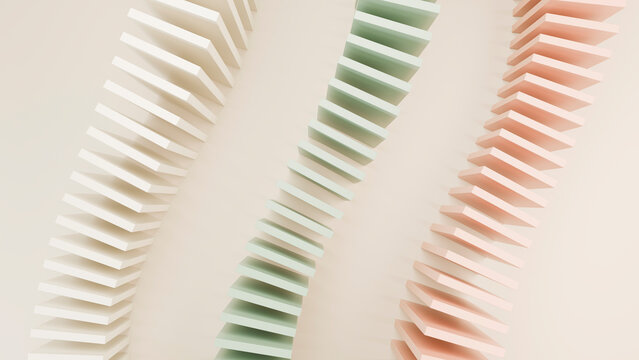 Vertical stacks of pastel rectangular blocks