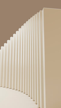 Abstract vertical beige panels forming repeating linear pattern
