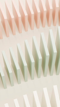 Rows of pastel green and pink dominoes arranged in pattern