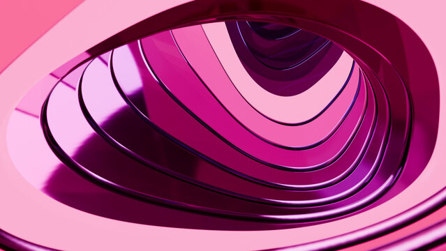 Abstract pink and purple curved spiral digital illustration