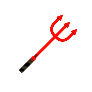 Red trident - vector icon