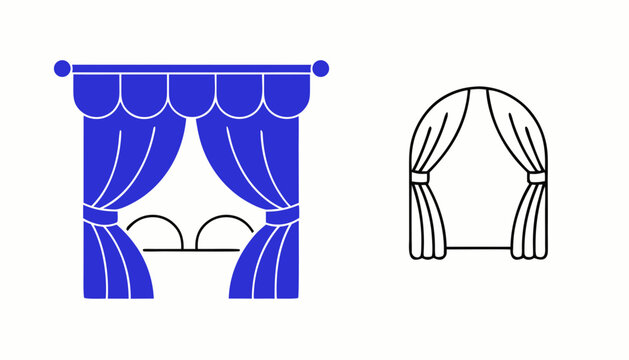 Vector illustration of curtains 