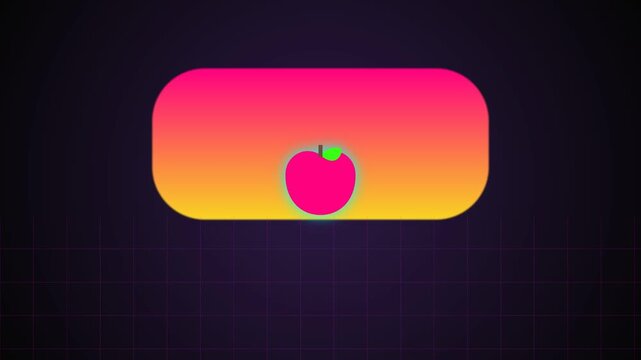 Red stylized 3d apple fruit grid pattern on black background